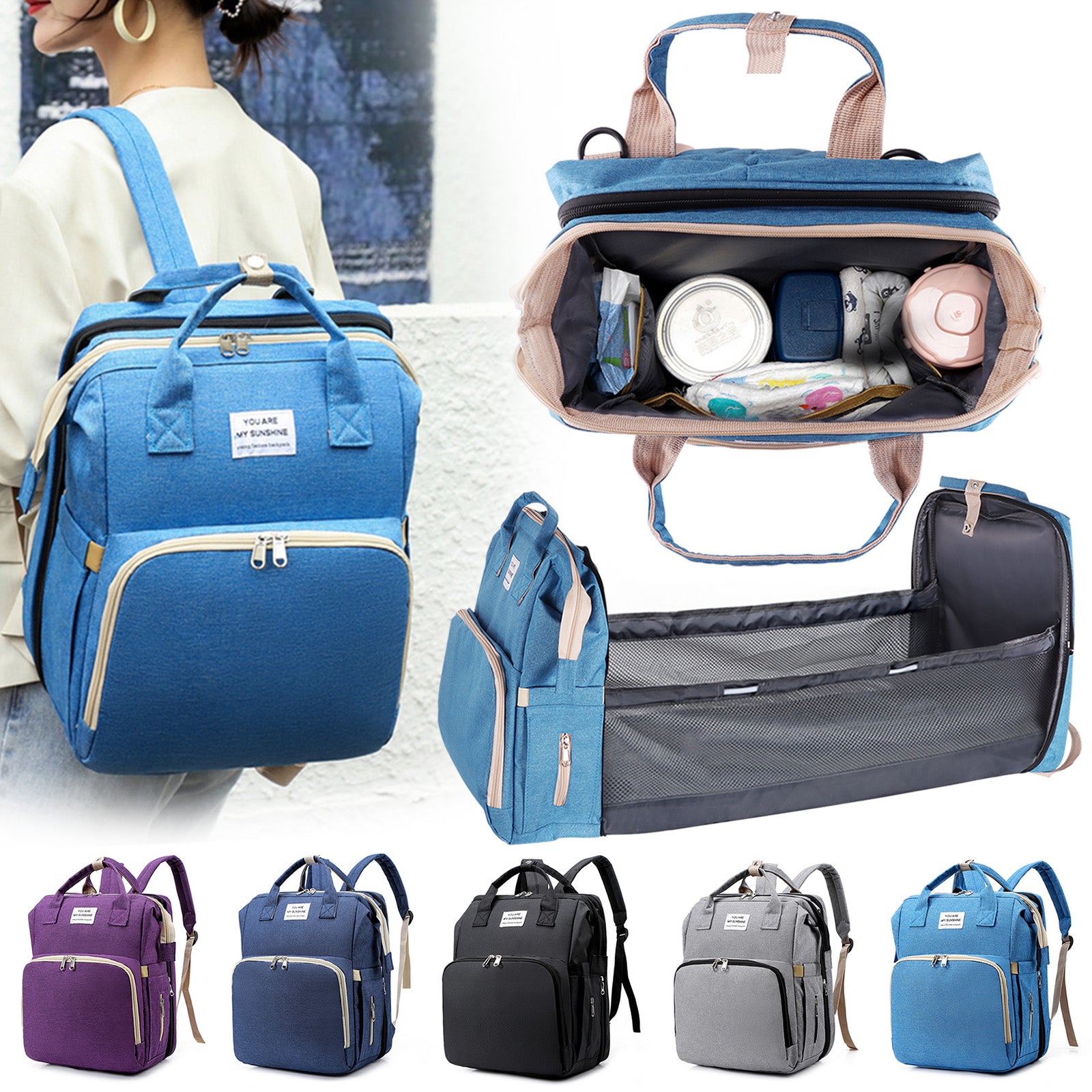 Multifunctional Backpack Style Changing bag With Built in Portable Changing Station.